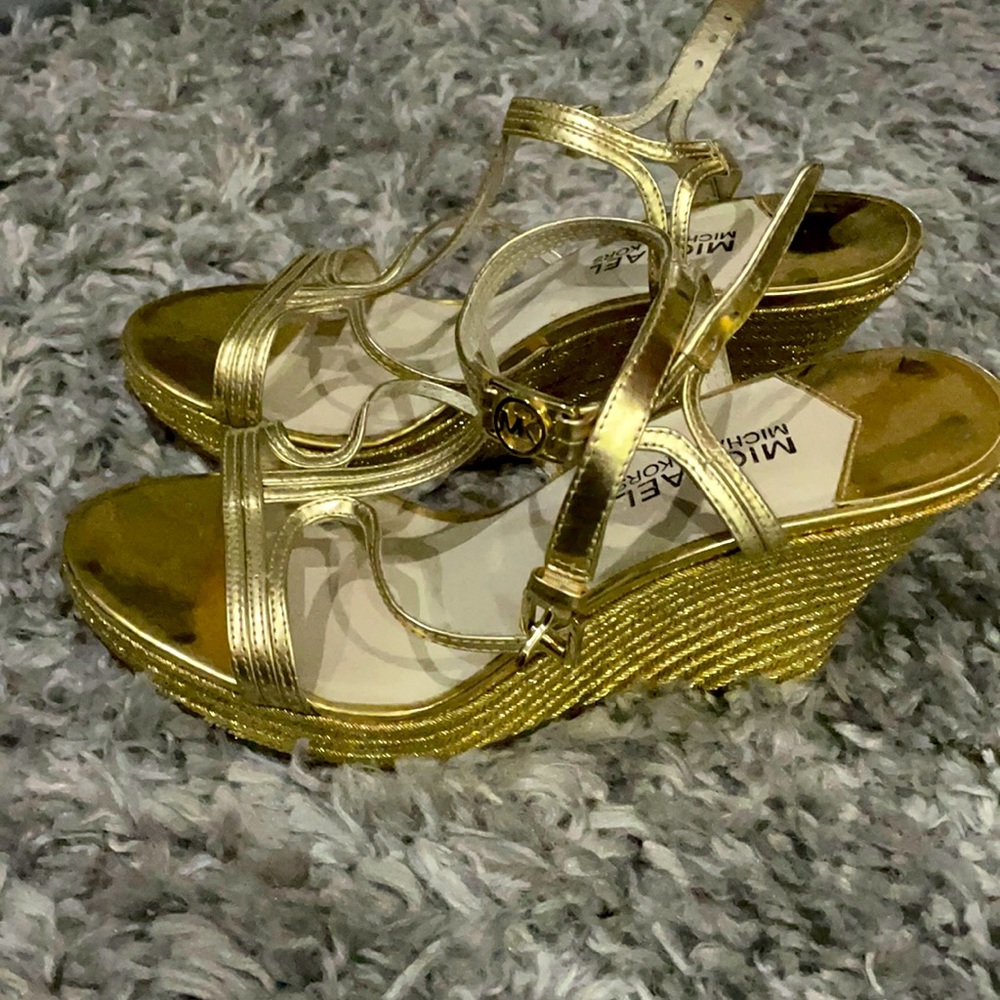 Michael Kors Gold Wedges